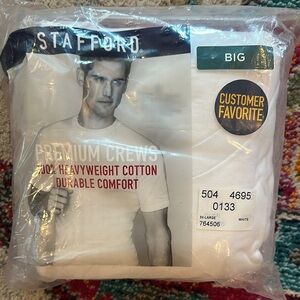 Stafford Premium White Crew T-Shirt